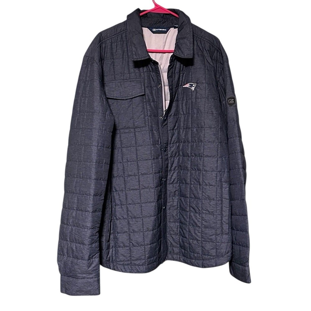 New England Patriots Jacket Mens XLT Blue Cutter & Buck Puffer Primaloft